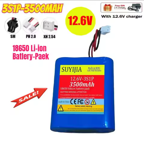 3S1P/12.6V 3S1P -18650 Li-ion Battery Pack 3500mAh/11.1V Lithium Ion Battery 18650 Used for: CCTV, C