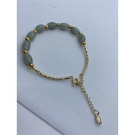 D2385 Natural Jade/Myanmar Jade/Barrel Bead Bracelet Weight: 6g Size Approximately: Width 6.5mm