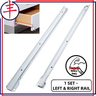FY Furniture Heavy Duty Drawer Slide 10" - 22" Drawer Runner White