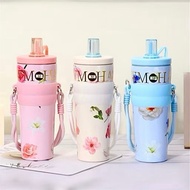 710ML Stainless Steel Floral Tumbler Sus 316 with Aesthetic Strap Heat and Cold Resistant Tumbler/