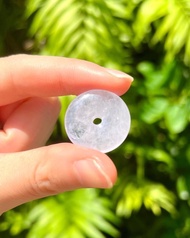 冰玻種 天然翡翠 緬甸 A玉 玉鐲 • 冰玻種木那紫紅平安扣A