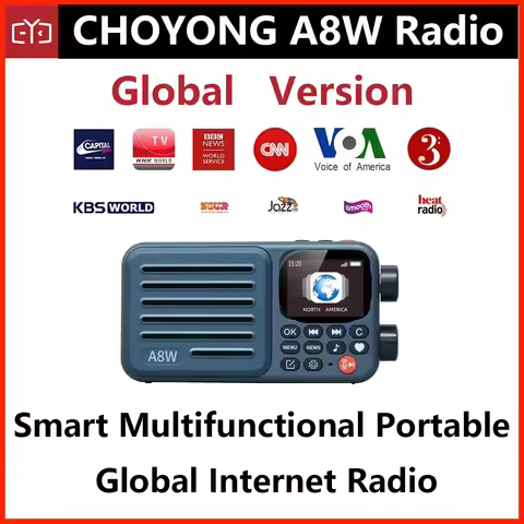 CHOYONG A8W Portable Internet Radio Single Band Radio Multi-Scene Voice Control Radios 4G&Wi-Fi Conn