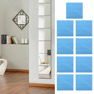 9 Pcs 3D Square Mirror Removable Wall Sticker Tile Wall Sticker DIY Room Decoration