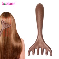 Suolaer Natural Resin Meridian Massage Comb Anti-static 6-Claw Head Massager Body Gua Sha Tool Head 