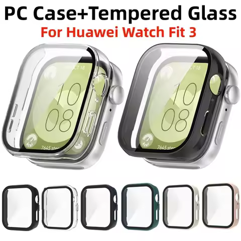PC Case Glass For Huawei Watch Fit 3 Full Cover Screen Protector Bumper Shell for Huawei Watch Fit3 
