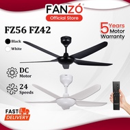 FANZÓ FZ56 FZ42 5 Blades DC Motor Ceiling Fan Baby Fan 24 Speeds With Remote Control - Black / White
