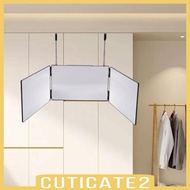 [Cuticate2] 3 Way Mirror Height Adjustable Telescoping Hooks Portable with LED Light