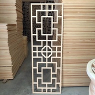 Solid wood lattice Dongyang wood carving hollow pine lattice mortise and tenon Chinese style decorat