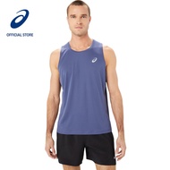 ASICS Men SILVER SINGLET in Thunder Blue