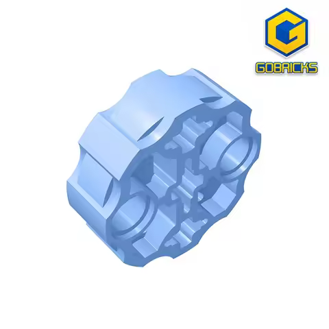 Gobricks GDS-1074 Technical, Axle Connector Block Round with 2 Pin Holes and 3 Ax compatible with le
