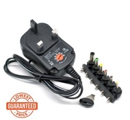 【GW】Adjustable Power Supply DC 12V 9V 7.5V 6V 5V 4.5V 3V 1A 12W Multi Voltage Transformer Adapter AC