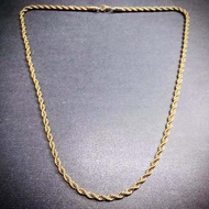 IW Stainless Chain For Men Rope Necklace For Men 18K Gold Plate Necklace For Men Twisted Mecklace For Men Twisted Chain For Men Rope Chain For Men Stainless Gold Rotation Spin Chain Men Necklace Women Necklace Stainless Steel Necklace Gold Plated Necklace