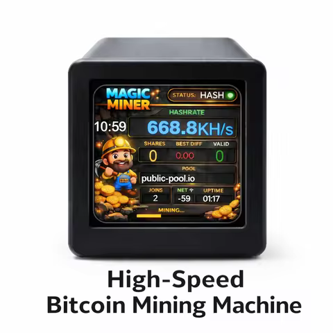 Smart Crypto Mining Display Mini Bitcoin Miner Monitor Plug & Play WiFi Real-Time Hashrate USB Power