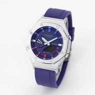 GA-2100 AP BLUE STEEL BEZEL RUBBER STRAP PREMIUM CORY 1.1