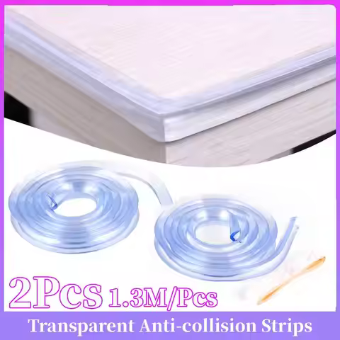 2Pcs 1.3m Transparent Anti-collision Strips Kids's Anti-Collision Protection Strips L-shaped Steel P