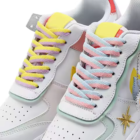 120 140 160cm Flat Shoelaces of Sneaker White Shoe Lace Accessories Classic Flat Double Hollow Woven