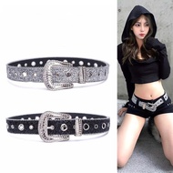 Super beautiful YK2 style belt with sparkling stones, hottrend Korean style dress belt for women