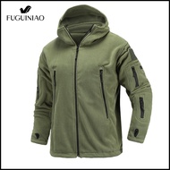 Fuguiniao Outdoor Fleece Softshell Jacket ทหารยุทธวิธี Man Casual Hooded Jacket Outerwear Coat Army 