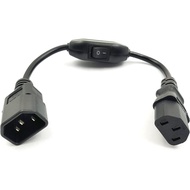 IEC 320 C14 to C13 Power Cable,PDU UPS Power Supply Cable IEC C13-C14 Power Cord with 10A Switch,1ft