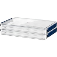 A4 Scrapbook Paper Storage, Photo Storage Box, Plastic File Box (2Pack, Blue)