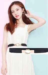 [HCM]Thắt lưng Dây nịt nữ đẹp lozenge belts 2cm màu đen