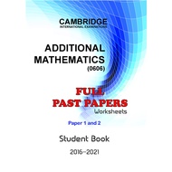 IGCSE Cambridge Additional Mathematics (0606)-Full Past Papers-Student Book-Worksheets [Year 2016-Ju