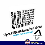 [NEW] 12 pcs SHIMANO cycling sticker decals vinyl cut out cycling bicyclelogo sticker road bike fram