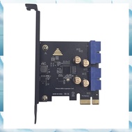 [W F S B] PCI-E to USB3.0 Dual 19PIN Connector Expansion Card PCIe 2.0 X1 19P for Front Panel Adapte