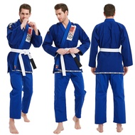 BJJ Gi ชุด Jitsu Bjitsu ชุดชาวบราซิลพร้อมเข็มขัดสีขาว