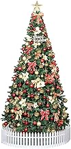 TOPYL 6FT Eco-friendly Artificial Christmas Tree Premium Spruce Hinged Xmas Tree Holiday Decorations For Indoor Easy Assembly Metal Stand-Green6FT(180cm) The New