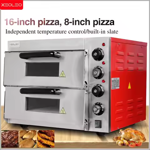 XEOLEO 16' Electric Pizza Oven 3000W Commercial Double Layer Widen Electric Oven Toaster Baker Oven 