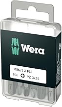 Wera 05072405001 855/1 Z DIY Pozidriv Bits PZ 3 x 25 mm, 10 Pieces, Silver