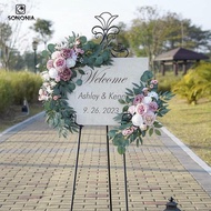 [SONONIA] 2 Pieces Wedding Arch Flowers Silk Flowers Farmhouse Wedding Aisle Decoration