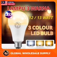 12W E27 LED Bulb 3 Colour Lampu 3 Colour Mentol LED 3C Lampu Rumah Jimat Elektrik Terang Bright Ligh