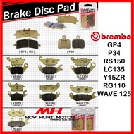 BREMBO BRAKE PAD P34 / GP4 / LC135 Y15 RS150 RG110 WAVE 125 W125 YAMAHA HONDA / Brake pad depan &amp; Belakang DISC PAD