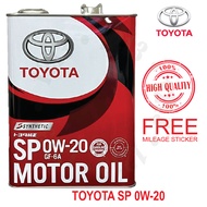 ORI JAPAN TOYOTA FULLY SYNTHETIC 0W20 4L ALPHARD VELLFIRE VIOS YARIS ALTIS CAMRY ESTIMA SIENTA ENGIN