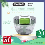 Dụng Cụ Xay Tỏi Ớt  Xay Thịt Bằng Tay Damas A379 - 3 Dung Tích 400ml 650ml 900ml - Hàng Chính Hãng -