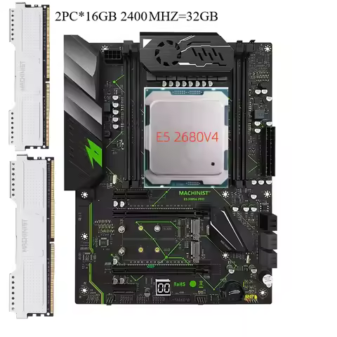MACHINIST MR9A PRO X99 Motherboard Set Kit LGA2011-3 Xeon E5 2680 V4 CPU DDR4 32GB (2*16G) 2400MHz R