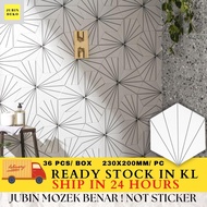 [NOT STICKER] *36PCS * HEXAGON TILES /MOZEK/JUBIN DINDING/CERAMIC TILES/JUBIN CANTIK/JUBIN DAPUR/JUB