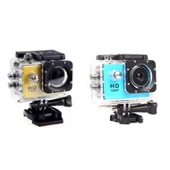 2 Set 480P Motorcycle Dash Sports Action Video Camera Motorcycle Dvr Full Hd 30M Waterproof, Blue &amp; Gold