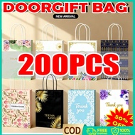 【Big Sales】Beg Goodies 200pcs Beg Goodies Perkahwinan Beg Kertas Hadiah Dengan Pemegang Untuk Cender