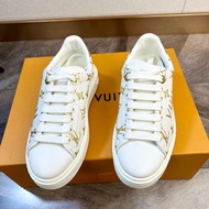 全新 LV 路易威登 Time out 金色浮雕logo小白鞋 厚底運動鞋35.5碼