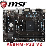used MSI A68HM-P33 V2 (Support A8 7680) Micro-ATX FM2+ DDR3  motherboard A68HM P33