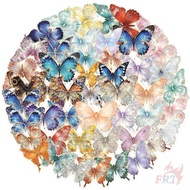 50Pcs/Set ❤ Jewel Butterfly Gold Stamping PET Stickers ❤ Waterproof Fashion DIY Doodle Decals Sticke