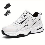 Men's Trendy Cushioned Running Shoes, Comfy Non Slip Lace Up Soft Sole Sneakers for Men's Outdoor Ac