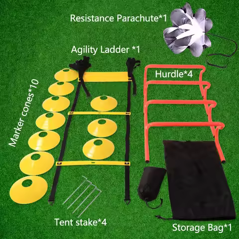 1 Set Speed Agility Training Set Jump Rope Logo Disc Resistance Umbrella Removable Hurdle Stand Jump