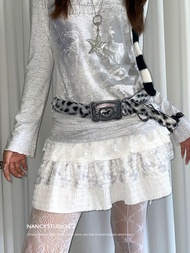 Y2k Plush Belt Belt Punk with Skirt Denim Belt