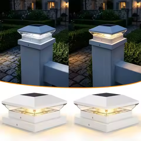 1/2PCS Solar Post Light Post Caps Solar IP65 Waterproof Post Lights Post Light for Fence Posts,Woode