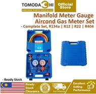 TOMODACHI A/C Manifold Meter Gauge Aircond R134a R404 R22 R12 Heavy Duty & High Performance A/C Mani