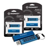 新款 金士頓 IronKey Keypad 200 硬體型加密USB 64G 128G 密碼隨身碟 軍用級安全性